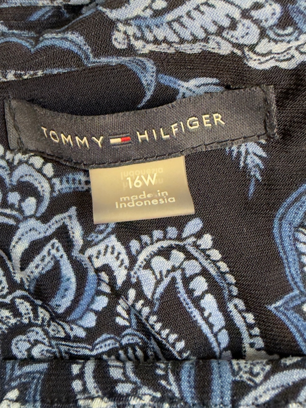Tommy Hilfiger Floral Shift Dress 16W Plus Size Blue Navy - Picture 8 of 9